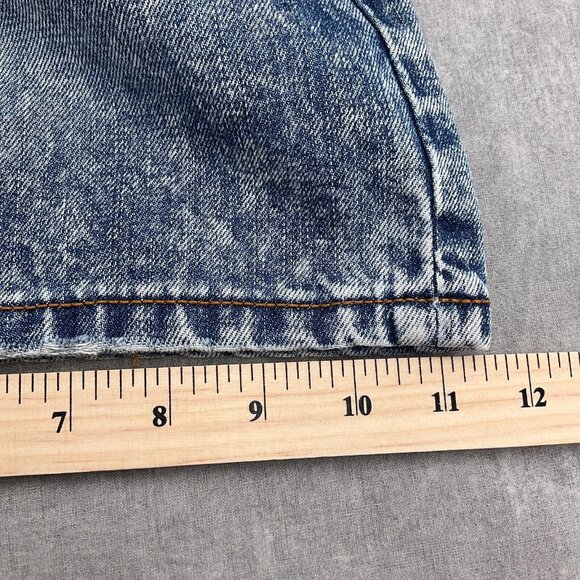 Rocawear Shorts Men 30W/31Wx13LBlue Acidwash Crease Hip Hop Y2K Button Flap - Picture 9 of 11